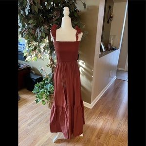 EXPRESS Smocked Bodice Flounce Maxi Dress